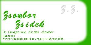 zsombor zsidek business card